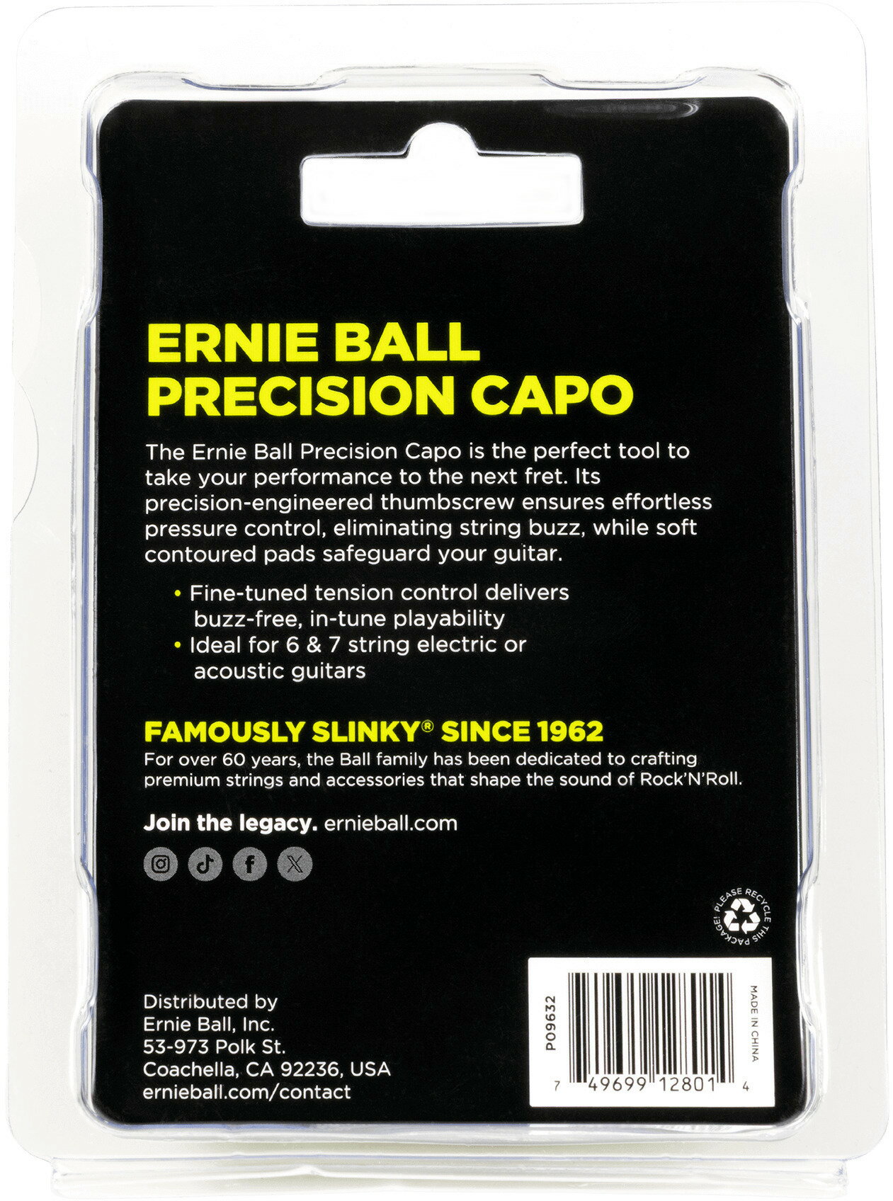 【メール便・送料無料・代引不可】ERNIE BALL 9632 アーニーボール PRECISION CAPO BRONZE カポ カポタスト