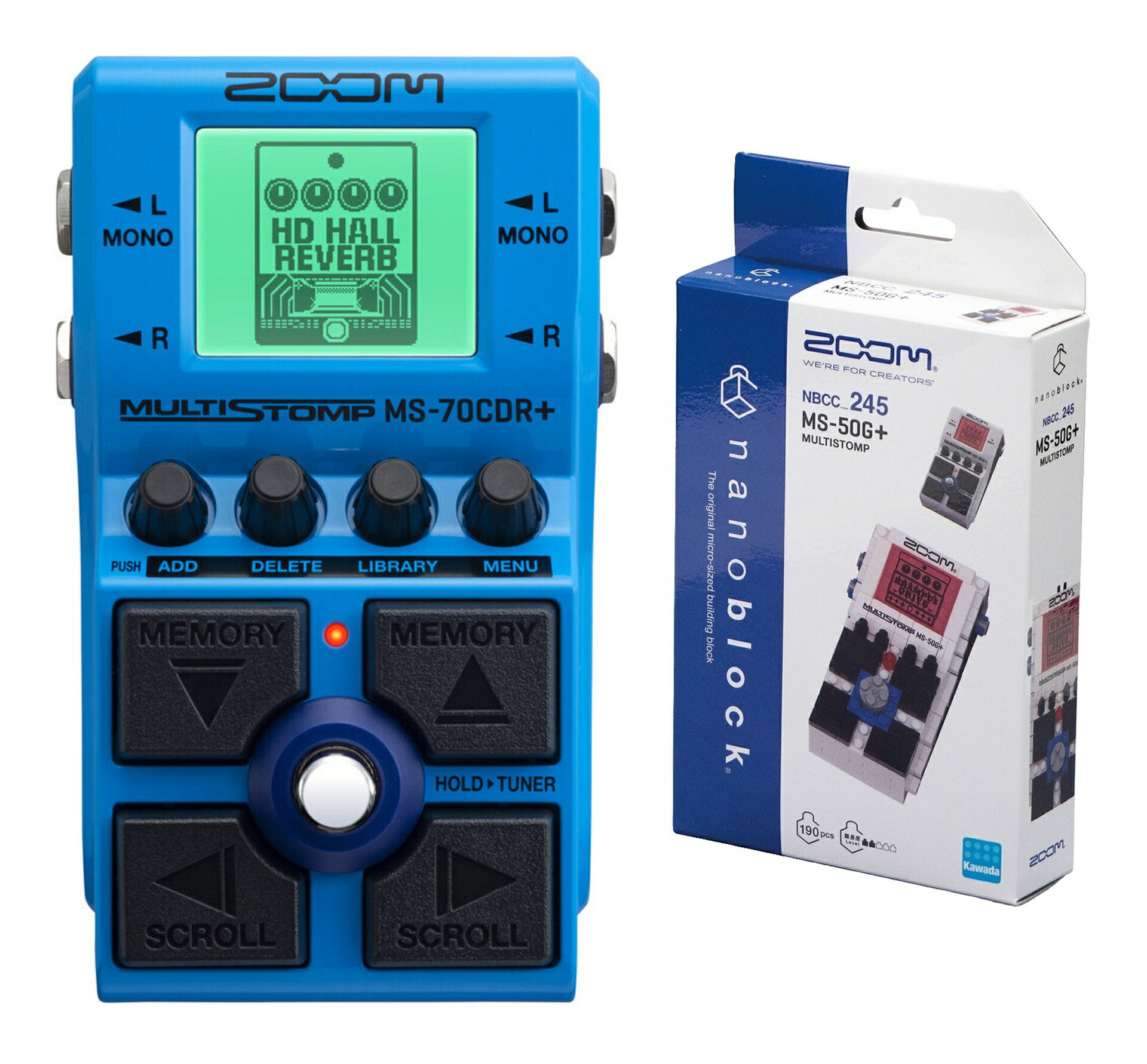 【送料込】ZOOM MS-70CDR+(nanoblock NB-MS-50G+付) 空間系エフェクト マルチストンプ