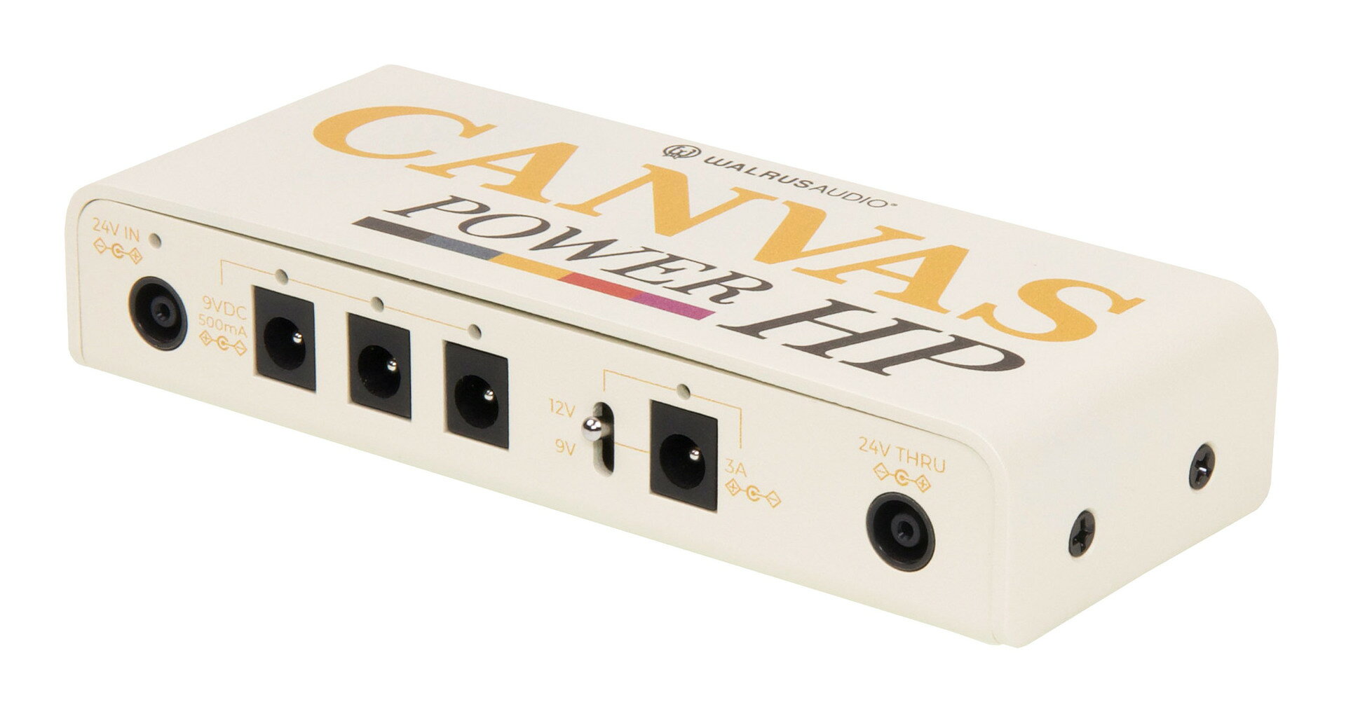 Canvas Power HP Supplyは、12Vまたは9Vの切り替え可能な高出力3Aセンターマイナス出力が1つ装備されており、大きな電力を必要とするモデラー、マルチエフェクトユニット、または高出力ペダルの電源供給にも適応するシンプルでハイパワー、ハイスペックなパワーサプライです。また、超スリムデザインなのでペダルボードの裏側にセッティングできます。9Vで最大500mAのクリーンな電力を供給する3つの独立した電源出力と、選択可能な9Vまたは12Vの3Aの独立した出力が1つあります。●SPEC・SIZE:13.3(W)×2.55(H)×5.4(D)cm・WEIGHT:186g・9VDC 500mA出力x3・3A(three amp,3,000mA)9V or 12V切替可能出力x1●付属品・18”S-L DCケーブルx3・2.1 mm Standard Polarity DCケーブル(Yellow)x1・2.1 mm Reverse Polarity DCケーブル(White)x1・2.5 mm Reverse Polarity DCケーブル(Red)x1・2.5 mm Standard Polarity DCケーブル(Blue)x1・電源アダプター(48W,24V DC 2A)・C styleマウントブラケット・M3 Hex Key