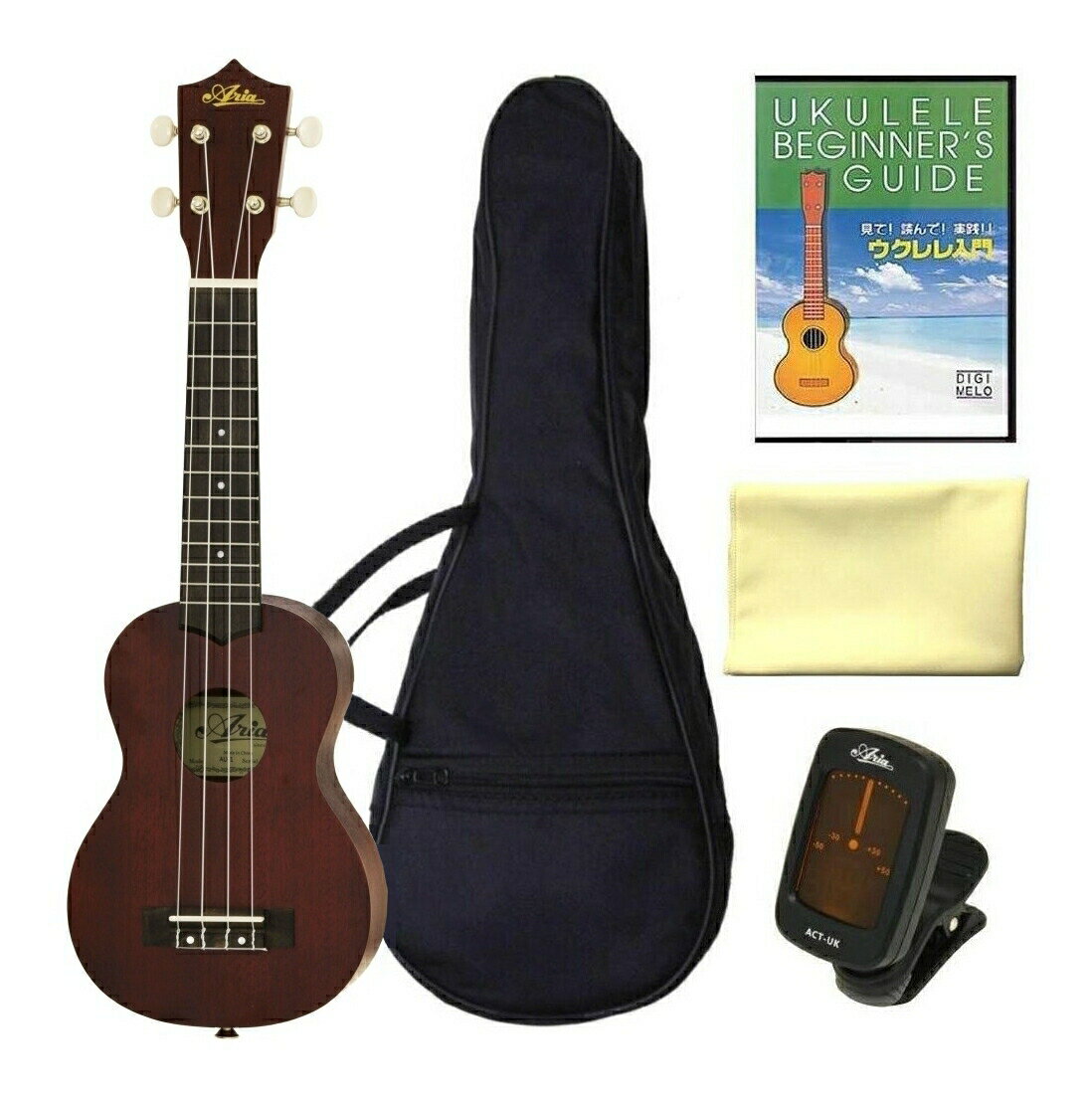 【送料込】【安心5点セット】ARIA アリア AU-1 ソプラノ・ウクレレ/ギヤペグ仕様