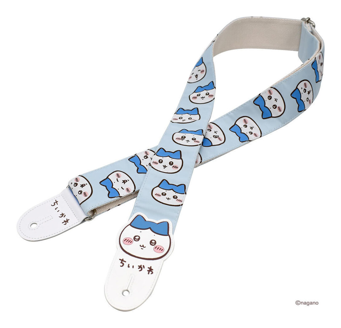 ※画像は撮影用商品のため、お届けの際の商品とは異なります。【ゆうパケット発送】・お問い合わせ番号による郵便追跡サービスがご利用いただけます。※一部定形外郵便発送商品には追跡サービスはございません。・お届けは郵便受けへの投函で完了となります。・日付・時間帯指定はお受けできません。・お届けまで2～5日ほどかかります(お届け地域により異なります)。・繁忙期やお届け地域によっては10日前後かかる場合がございます。・配達の遅延・紛失または破損した場合の補償はございません。・郵便受けに入らないサイズの商品は持ち戻りになる場合がございます。ちいかわ キャラクターたちがギターストラップになりました!ちいかわ、ハチワレ、うさぎのおかおを全面にアピール!ストラップの表面にはちいかわたちのかわいい表情をレピア織りで美しく表現、裏面は手触りの良いアクリルテープを合わせました。取り付け部は本革仕様(手前側はPVC+ 本革)と華やかな仕上がりです。■ギター/ベース用ストラップ■素材:PVC/ 本革・ポリエステル (レピア織り)・アクリルテープ■ストラップ幅:約5.1cm■ストラップ長:約84cm～(145～150cm)*生地・製法の都合上、長さに3～4cmほど個体差が生じます。予めご了承ください。