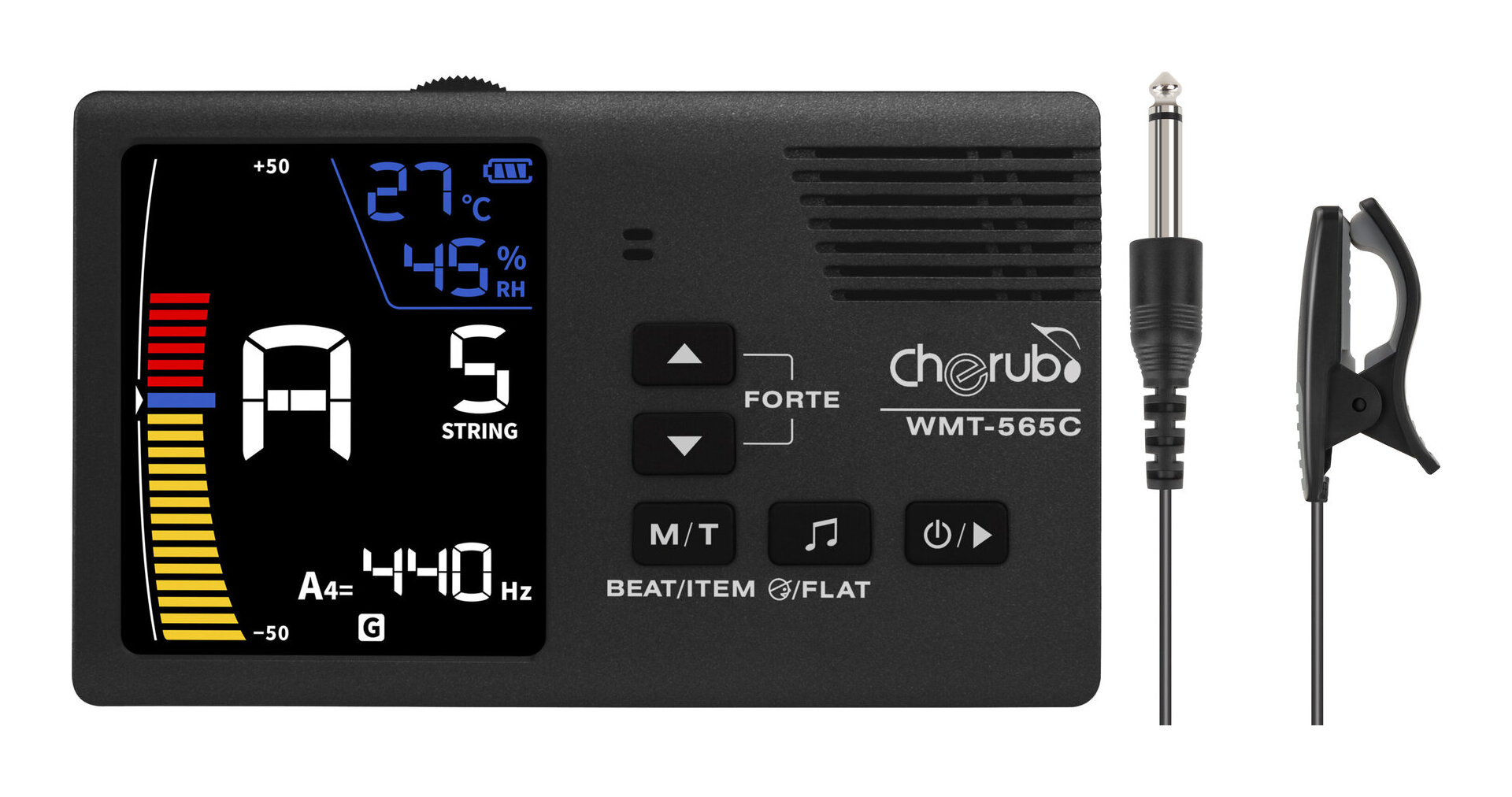 Metronomes - 【送料込】Cherub WMT-565C チェラブ コンタクトマイク付属 温湿度計搭載 チューナー/メトロノーム