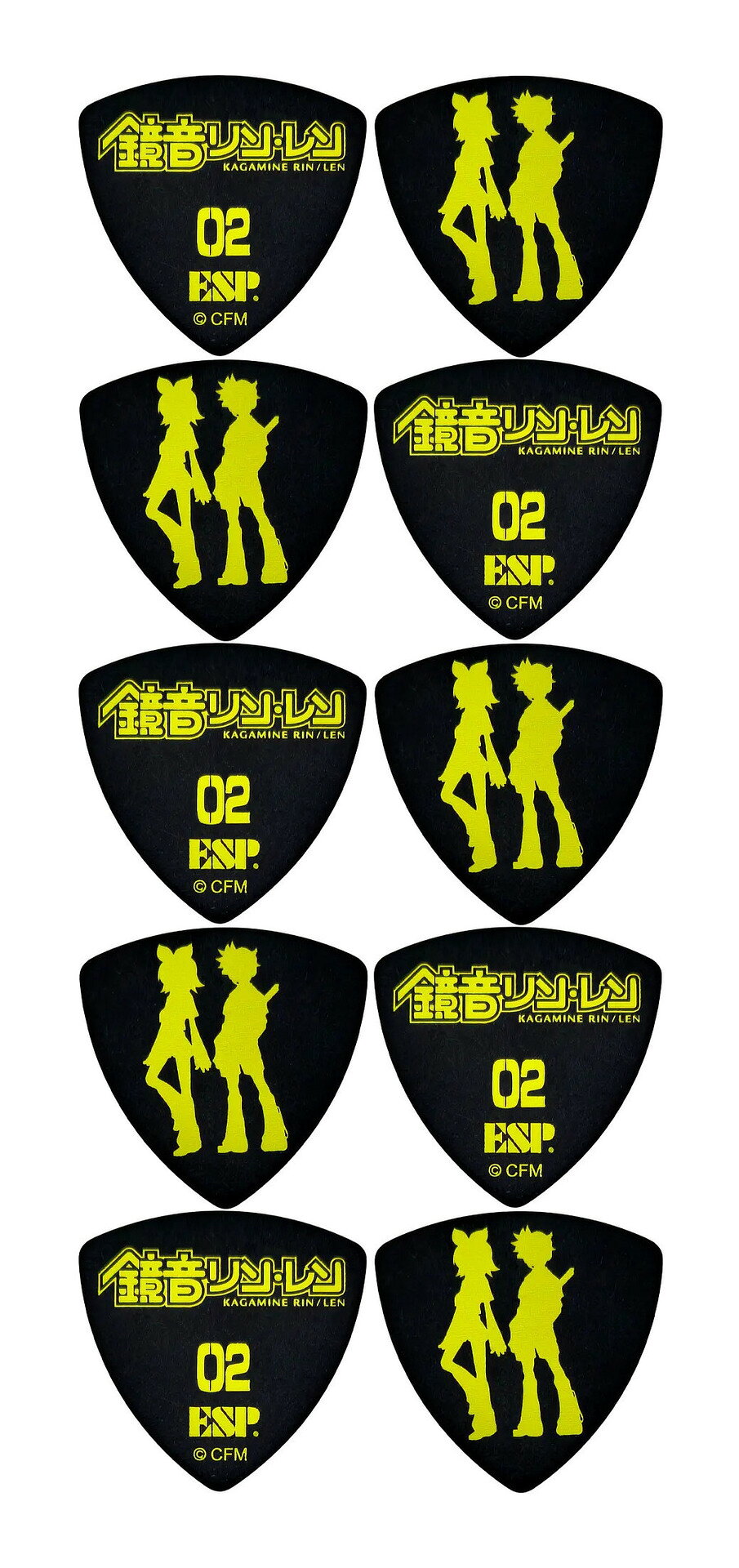 ※画像は撮影用商品のため、お届けの際の商品とは異なります。【ゆうパケット発送】・お問い合わせ番号による郵便追跡サービスがご利用いただけます。※一部定形外郵便発送商品には追跡サービスはございません。・お届けは郵便受けへの投函で完了となります。・日付・時間帯指定はお受けできません。・お届けまで2～5日ほどかかります(お届け地域により異なります)。・繁忙期やお届け地域によっては10日前後かかる場合がございます。・配達の遅延・紛失または破損した場合の補償はございません。・郵便受けに入らないサイズの商品は持ち戻りになる場合がございます。ピックの表面にはそれぞれのキャラクター名を、裏面には各キャラクターを象徴するシルエットをメタリック箔でプリント。シンプルながらもキャラクターの個性を感じられるデザインに仕上げました。材質:ポリアセタール厚さ:0.8mm形状:デルタ(C)Crypton Future Media,INC.www.piapro.net
