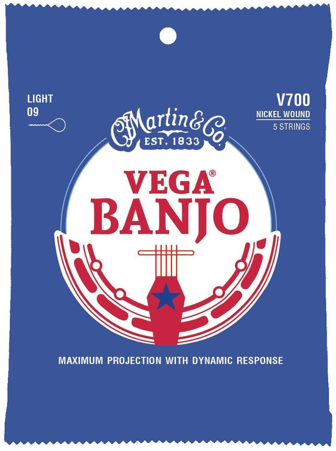 愛曲楽器の【メール便・送料無料・代引不可】【5セット】Martin マーチン V700 VEGA BANJO LIGHT バンジョー弦｜アングル2