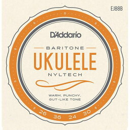 【メール便・送料無料・代引不可】D’Addario ダダリオ EJ88B Nyletech バリトンウクレレ弦 ×1セット