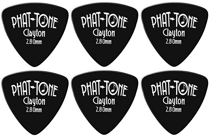 【メール便・送料無料・代引不可】Clayton クレイトン PHAT-TONE TRI 2.80mm x6枚 トライアングル/おにぎり ベース用にデザインされたピック