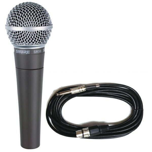 【送料込】SHURE SM58LCE/マイクケーブル5M XLR-フォン 付7点セット