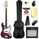 【送料込】【定番9点セット/ARIAアンプ】Legend レジェンド LJB-Z RBS(Red Black Sunburst) ジャズベース エレキベース 初...