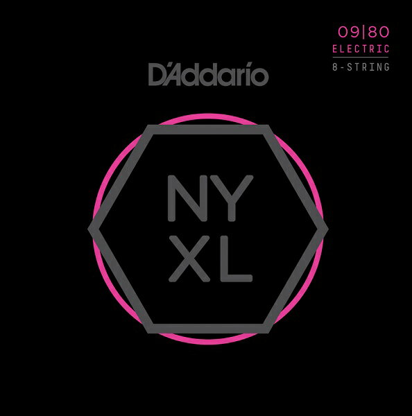 【メール便・送料無料・代引不可】【10セット】D’Addario ダダリオ NYXL0980 8弦ギター用 Super Light[09-80]