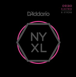 【メール便・送料無料・代引不可】【3セット】D’Addario ダダリオ NYXL0980 8弦ギター用 Super Light[09-80]