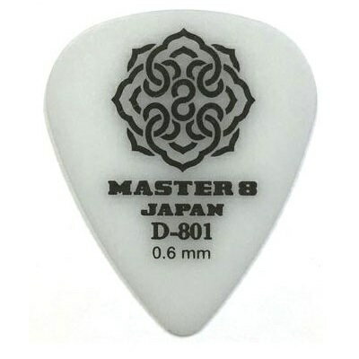 【メール便・送料無料・代引不可】【10枚セット】MASTER8 JAPAN D-801 ポリアセタール ティアドロップ 0.6mm ギターピック [D801-TD060]【ポイント5倍】