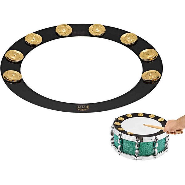 【お取り寄せ】※メーカー品切れの場合、お時間をいただく場合もございます。お急ぎの方はお手数ですが、ご注文の前にメールで在庫の確認のお問い合わせを下さい。スネアドラムに乗せるだけで、多彩な音色を簡単にアドオンできるアクセサリーです。リング部にはシンバルと同じ素材を使用しており、スネアと同時にヒットしたり刻んだり様々な演奏が可能です。またリングの傾斜は内側、外側と折り返すことができ、スネアのミュート具合や、リングへのスティックの当て具合を変更でき、アプローチの幅が広がります。