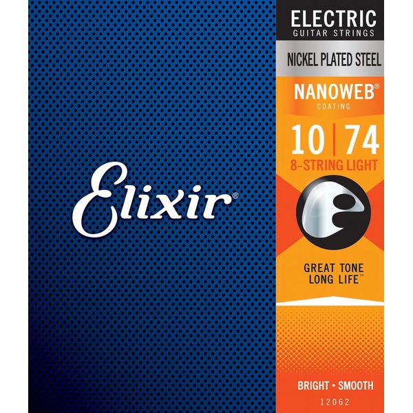 【ポイント2倍】【メール便・送料無料・代引不可】【2セット】Elixir エリクサー 12062 [10-74] NANOWEB Light 8弦ギター弦