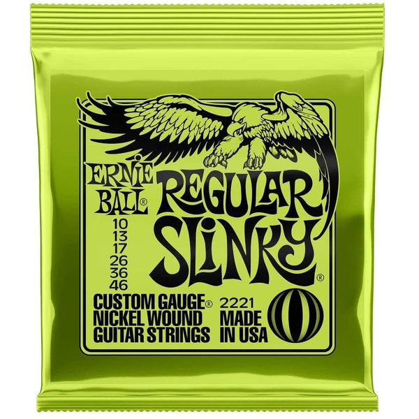 【メール便・送料無料・代引不可】【1セット】ERNIE BALL アーニーボール 2221[10-46] REGULAR SLINKY エレキギター弦