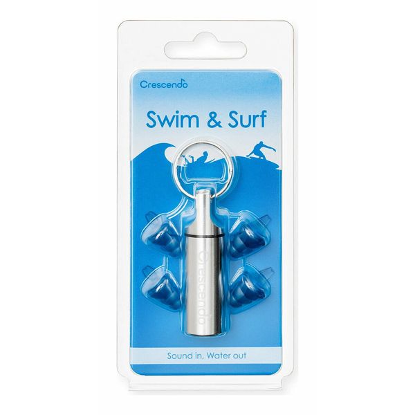【メール便・送料無料・代引不可】Crescendo クレッシェンド Swim & Surf 5 水が外耳道入るのを防ぐ プール用 水泳用 サーフィン用 イヤープロテクター 耳栓