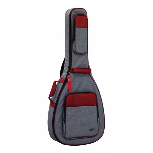 【お取り寄せ】※メーカー品切れの場合、お時間をいただく場合もございます。お急ぎの方はお手数ですが、ご注文の前にメールで在庫の確認のお問い合わせを下さい。スタイリッシュなグレーの生地を使用した都会的な印象のギグバッグです。内装は綿ビロードのリッチで優しい生地を採用し、20 mm厚のクッションが優しく楽器を保護します。ヘッド部にロングポケット、ボディ部にA4クリアファイルも余裕で収納可能なポケットと、さらにその外側にシールドなどを収納するのに便利なポケットを装備し充分な収納力。背中の当たる箇所にもクッションを搭載し、快適に移動できます。サイドと前面の持ち手は柔らかなクッションを搭載し、手の負担を軽減します。Specクッション厚20mmヘッドポケットサイズ120 x 300 x 40mmボディポケットサイズ355 x 280 x 40mm/280 x 210 x 5mm外寸1070x445x160mm重量1680g内寸全長1035mmネック幅130mmボディ上部幅305mmボディ下部幅420mm