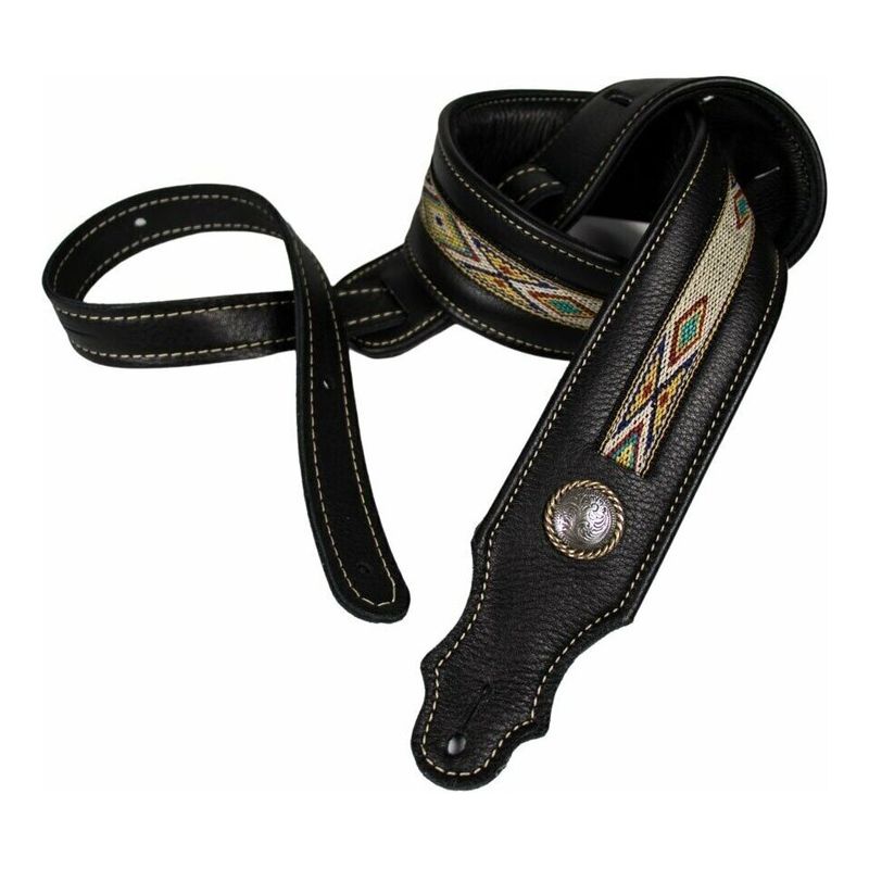 【送料込】Franklin 11A-BK-N 本革 ギターストラップ レザー ストラップ Southwest Padded Leather Guitar Strap