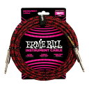 【送料込】ERNIE BALL 6396 ギターケーブル ブレイデッド・ジャケット Red Black 5.49m S/S