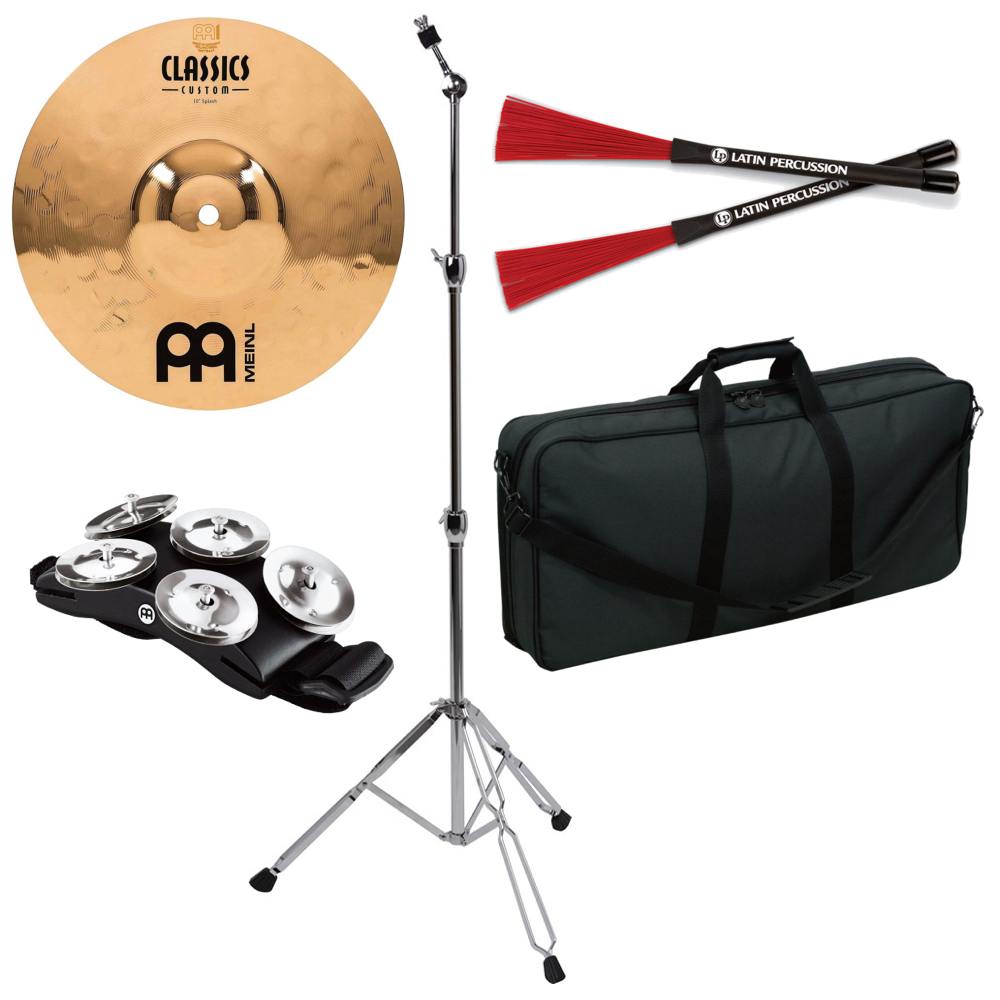 【送料込】 【カホン用】MEINL CC10S-B + CS-01 + LP-CCB + CFT5-BK + TCB-200 スプラッシュ + スタンド + カ...