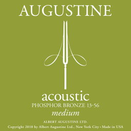 【ポイント5倍】【メール便・送料無料・代引不可】AUGUSTINE オーガスチン Phosphor Bronze Acoustic Guitar Strings medium ×3 老舗弦メーカーの新開発アコギ弦