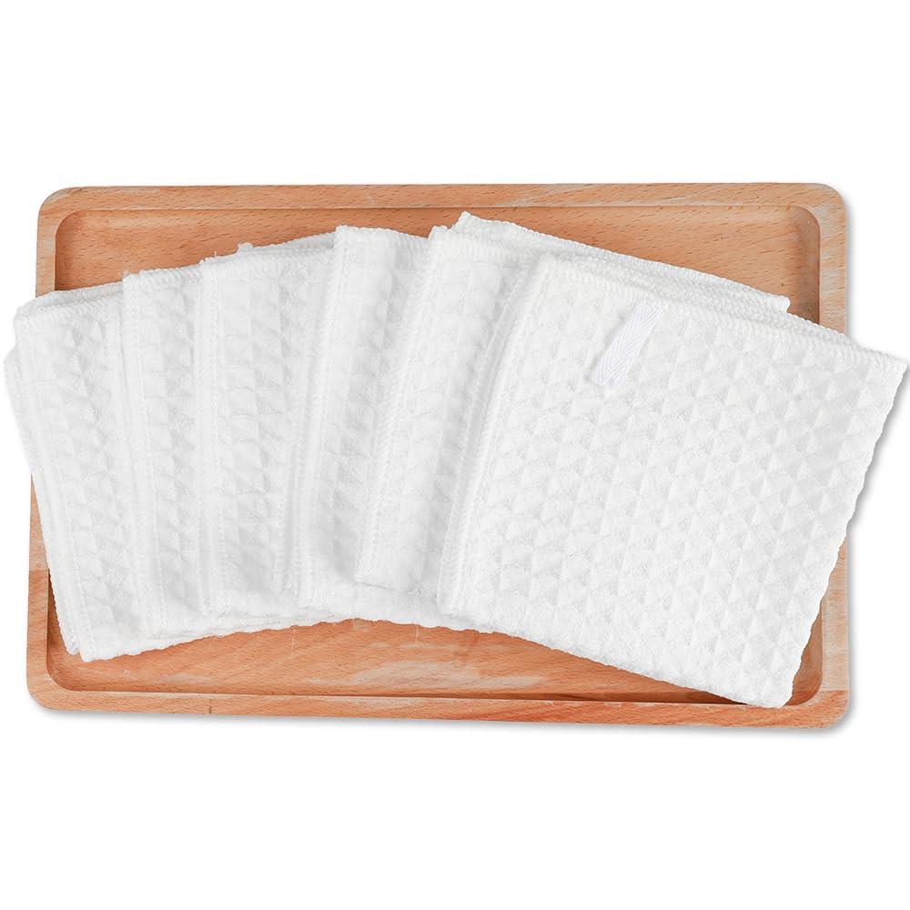 [KYOSAMA]ふきん マイクロファイバー 布巾 30*30cm 超吸水 水切りタオル 雑巾 乾拭き 水拭き クロス 食器拭き お皿拭き ガラス拭き 鍋拭き 掃除 ホワイト6枚