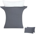 【超ソフト・弾力UP】のびのび枕カバー2枚組 43x63cm~50x70cm枕適用 まくらカバー ピローケース 封筒式 3Dストレッチ Tシャツ素材 綿タッチ さらさら肌触り 抗菌防臭 吸汗速乾 伸縮オールシーズン 丸洗い グレー