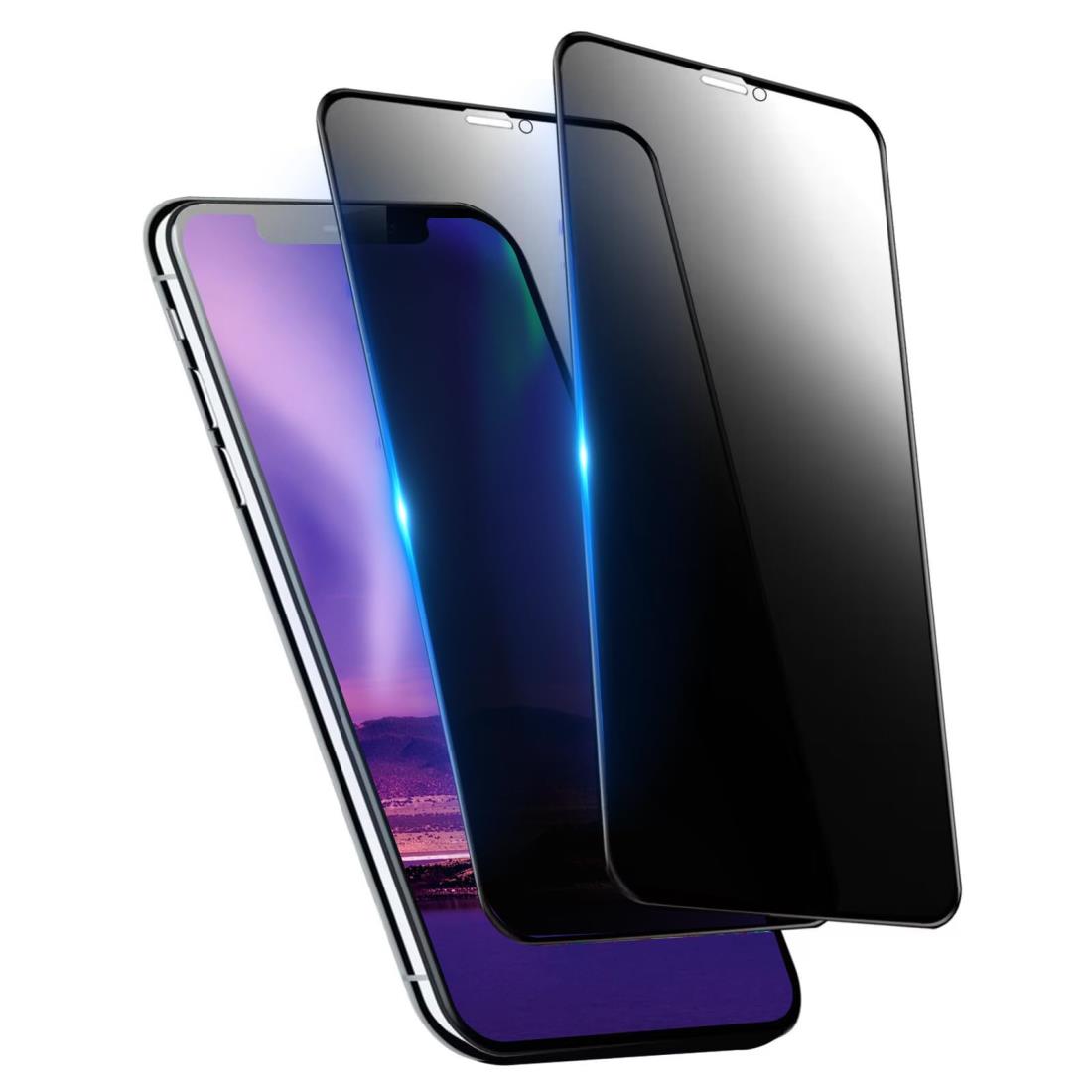 【覗き見防止】 iPhone11 用/iPhoneXR 用 ガラスフィルム 強化ガラス 覗き見防止 液晶保護 フィルム のぞき見防止 のぞき見/気泡ゼロ/干渉しない/貼り付け簡単/9H/2枚セット