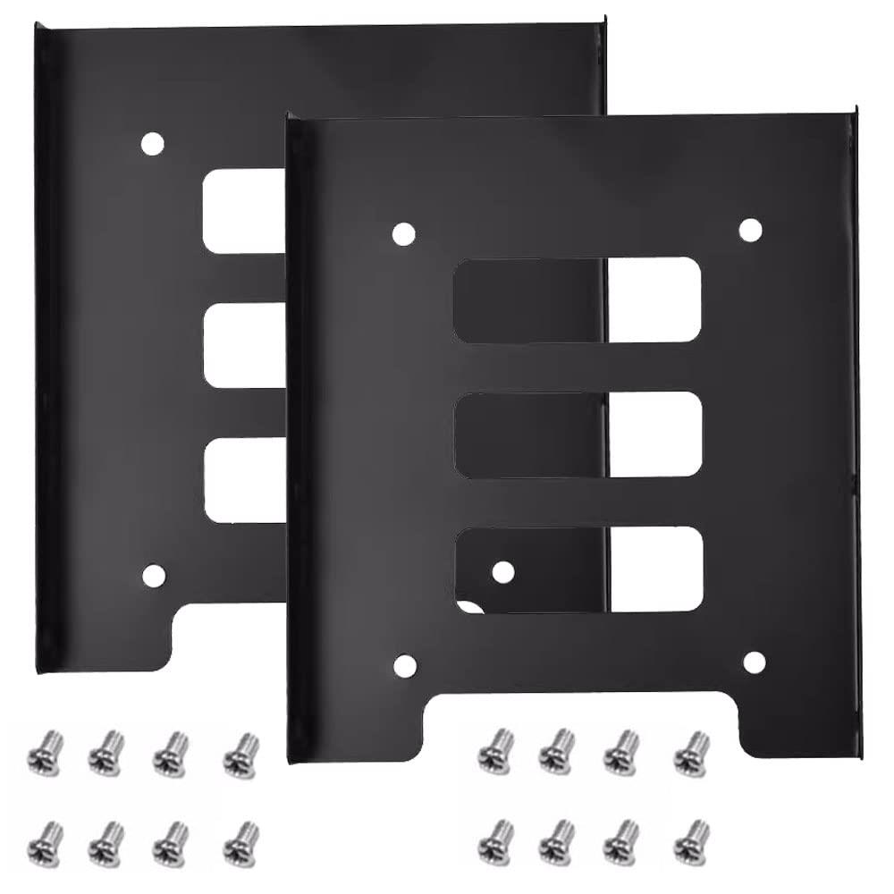 2.5HDD/SSD3.5用サイズ変換ブラケット 金属製SSD 変換ブラケット SSD/HDD 取り付けブラケット SSD ホルダー ssd マウンタPC用 8個ネジ付き（2セット）