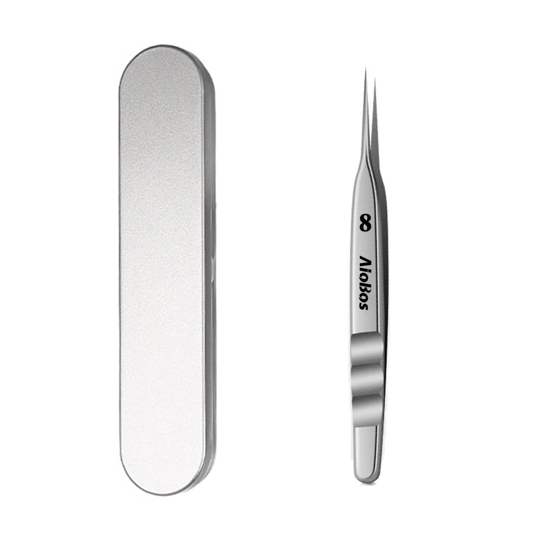 AioBos 角栓取り ピンセット 先端0.01 毛抜き 【新登場・熱処理 サンドブラスト精密 角栓ピンセット-取..
