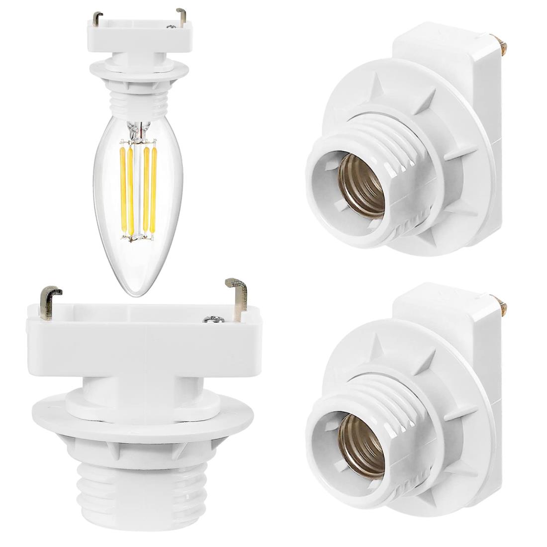 Aiwode角型引掛けランプソケットE17口金、引掛シーリング用 電球ソケット ランプソケット、工事不要 取..