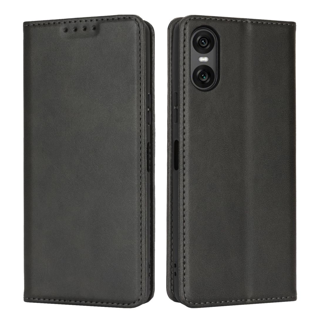 【Hamany】 sony xperia 10 vi ケース 手帳型 エクスペリア10 vi ケース カード収納 so-52e / sog14 スマホケース 財布型 耐衝撃 耐摩擦 耐久性 内蔵マグネット 横置きスタンド機能 レザー カバー -紳士黒