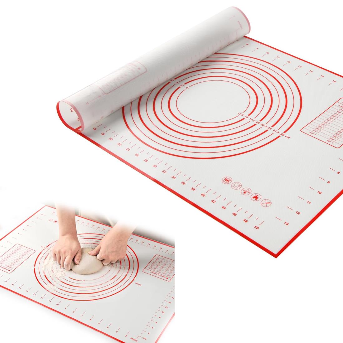 Cluoling クッキングマット 40×60cm パンこねマット 大きいサイズ 製菓マット ベーキングシートキッチン用 目盛り付き 耐熱 滑り止め