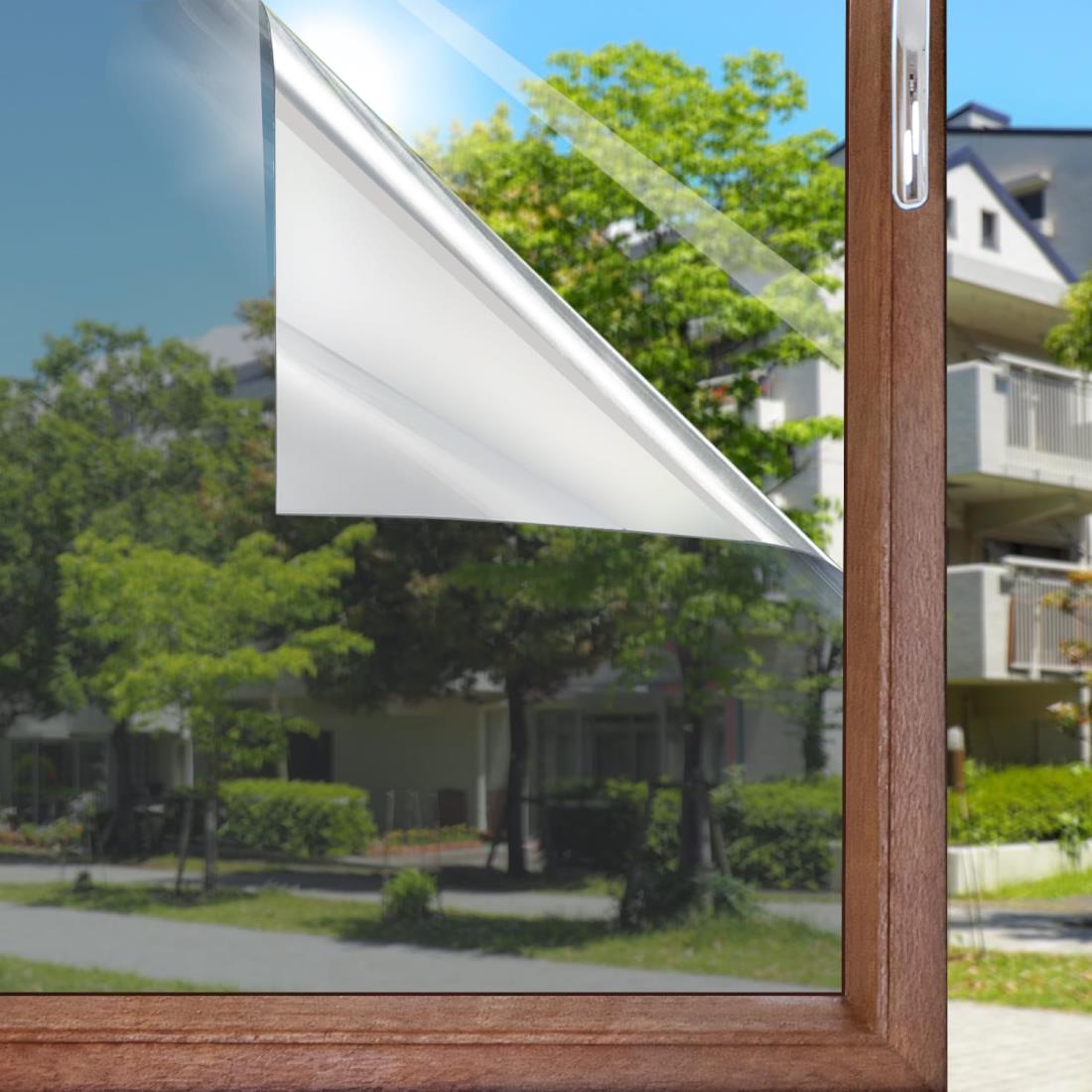 LOHOMEVE 窓ガラス目隠しフィルム 窓用遮光/断熱シート 紫外線 UVカット マジックミラー プライバシー保護 防犯フィルム 飛散防止 日差し対策（シルバー80×200CM）