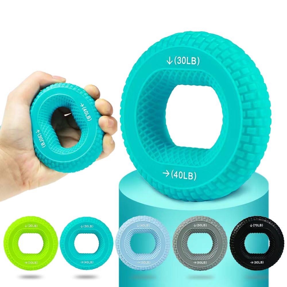 KUWAN 握力トレーナー ハンドグリップ リハビリ 指エクササイズ ハンドエクササイズリング 指ストレッチャー 筋力トレ リング型 指の強化 フィンガー 鍛える (30-40LB(ブルー)) KUWAN 握力トレーナー ハンドグリップ リハビリ 指エクササイズ ハンドエクササイズリング 指ストレッチャー 筋力トレ リング型 指の強化 フィンガー 鍛える (30-40LB(ブルー))