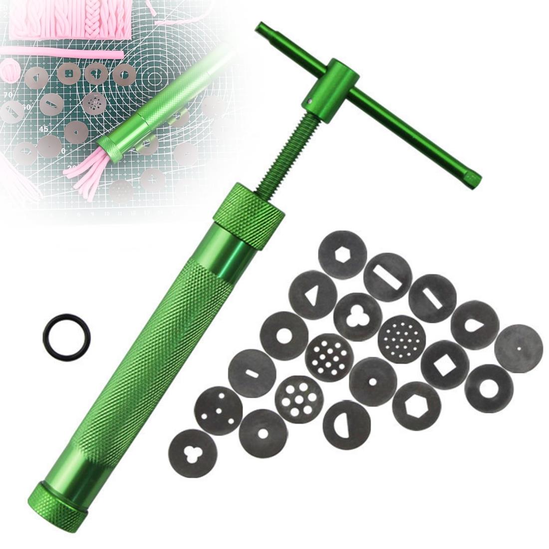 PAVIKE 粘土押出機ソフト ポリマークレイツール,粘土押出機,合金ロータリー粘土押出機,成形ツールマッドエクストルーダー,合金粘土ツール, フォンダン 彫刻 デコレーションツールセット (グリーン)