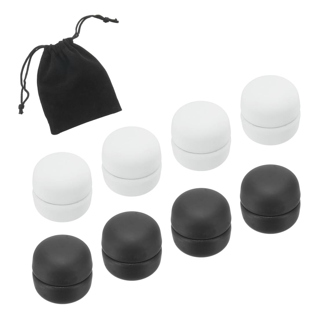 PATIKIL ヒジャブマグネットピンと収納バッグ 4ペアのノースナッグ最強商業用ボタン マルチユースピンレスマグネティックスカーフクリップ 女性用衣類カーテン用 黒 ホワイト