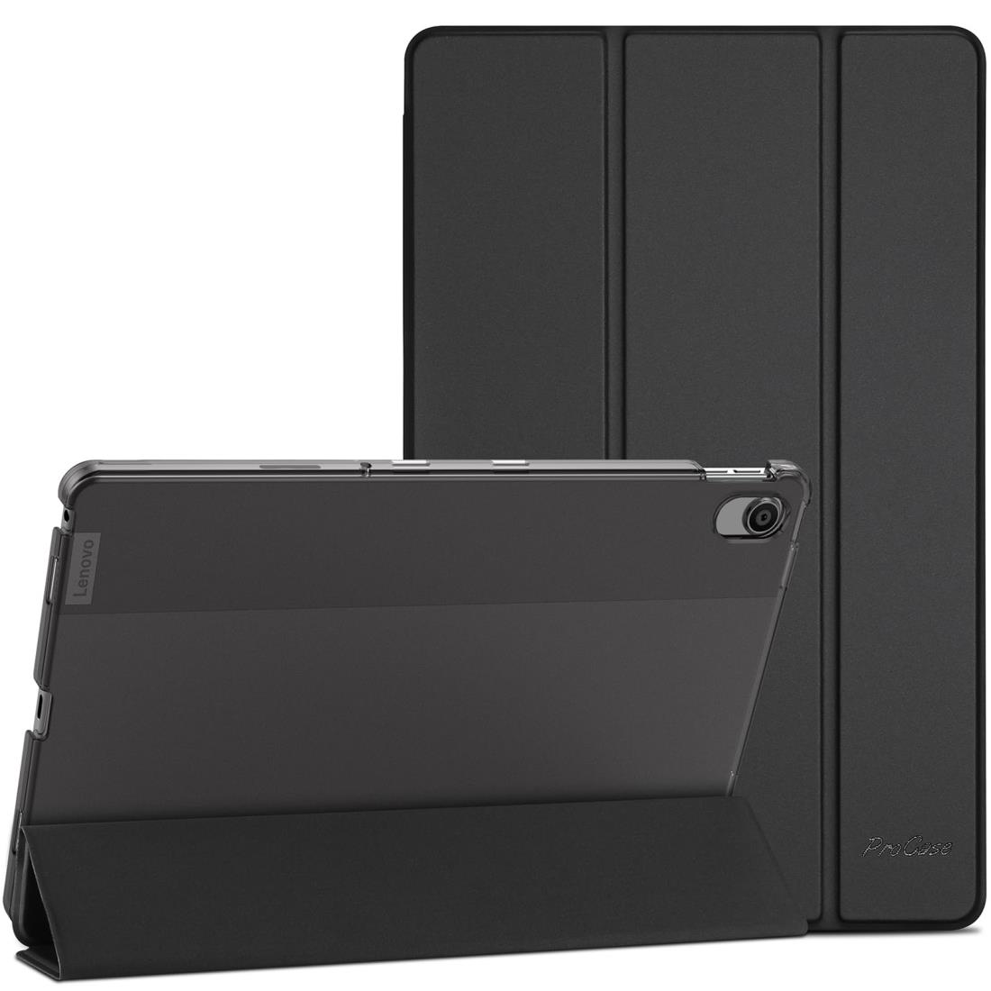 ProCase レノボ Tab M10 Plus 3世代/NEC LAVIE Tab T10 ケース 10.6インチ オートスリープ/ウェイク機能 軽量 三つ折りスタンドカバー 半透明バックカバー 対応端末：Lenovo Tab M10 Plus 3世代（ZAAM0094JP ZAAN0121JP）/NEC LAVIE Tab T10（T1075/EAS、TAB10/202）-ブラッ