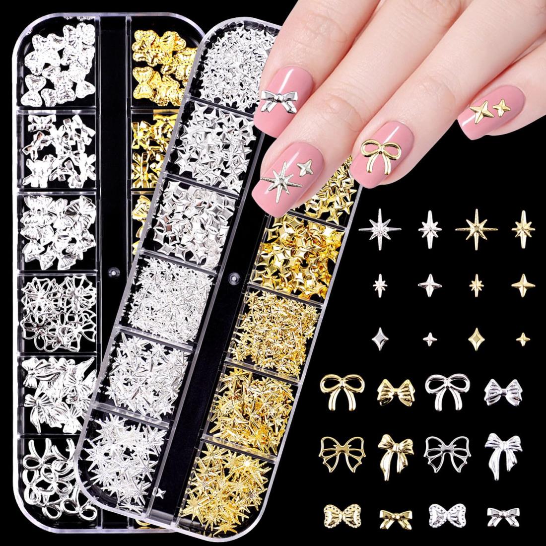 VEAGIA ネイルパーツ ネイルパーツ ハート 2ボックス 合金素材 ネイルアクセサリー パーツ ネイルデコ..