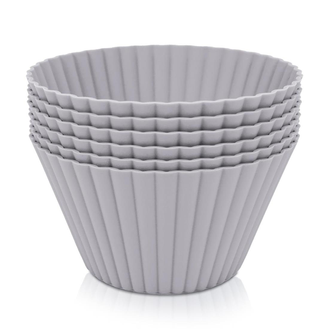 SUPER KITCHEN 9,2 cm大きなシリコンマフィン型 カヌレ型 6個取りノンスティックカップ ケーキカップ ..