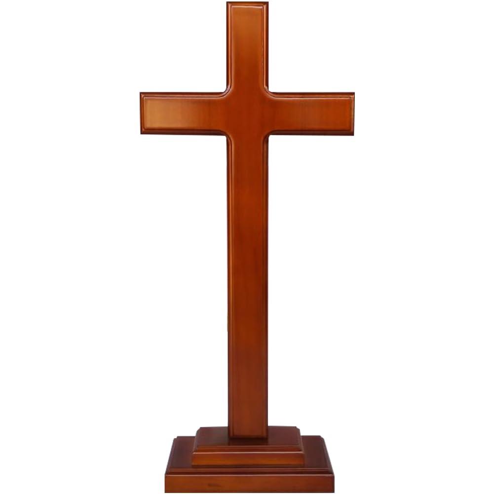 Umora 十字架 木製 イエス・キリスト クロス キリスト教 礼拝 オーク色 十字 置く物 インテリア 装飾 ..