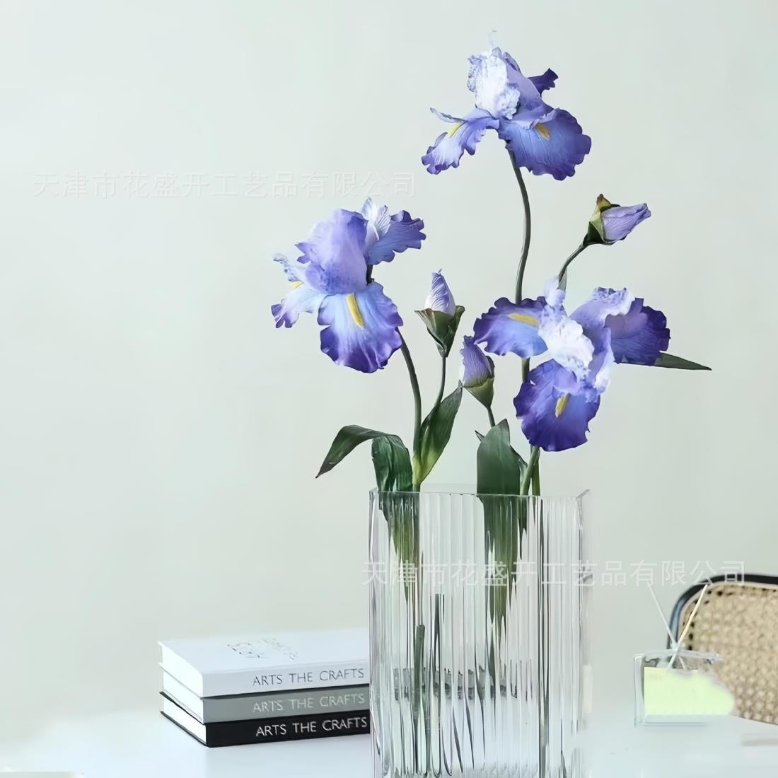 siawadeky 花しょうぶ 造花 2本セット あやめ おとめ花しょうぶ 人工花束 シルクフラワー アヤメ造花 アートフラワー 枯れない花 アイリス お祝い 誕生日 記念日 プレゼント 写真小道具 生け花 インテリア造花