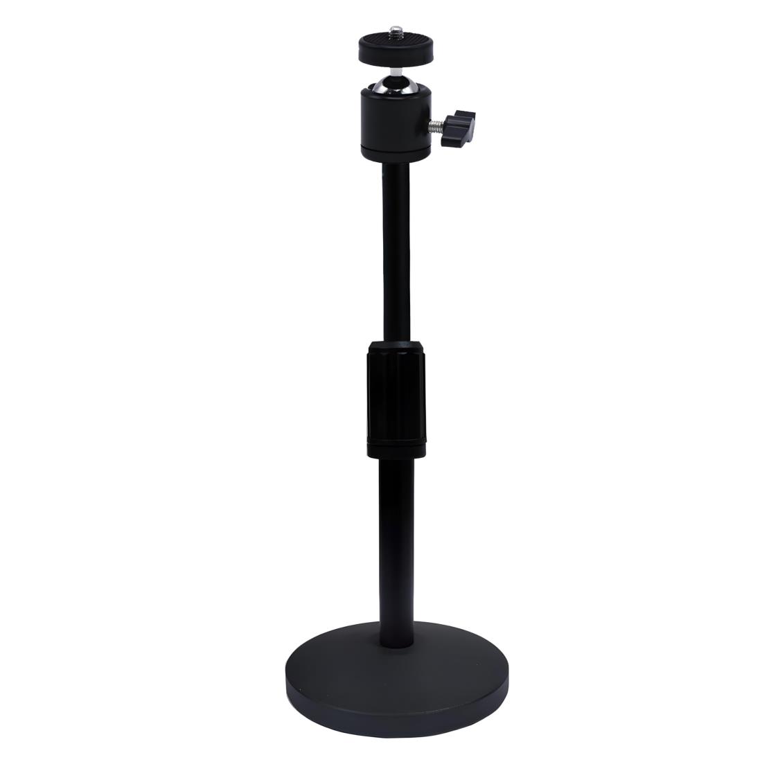 WEBカメラ卓上スタンド メタル雲台付き 1/4-20UNCインチネジ 角度・高さ調整可 メタル台座105mm (ブラ..