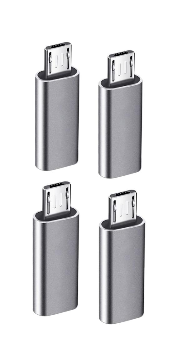 YFFSFDC USB-C → Micro USB アダプタ Type-C (メス) to Micro USB (オス) 変換アダプタ 4個入り マイクロUSB変換アダプター 変換コネクタ 充電とデータ転送 Xperia、Galaxy、Nexus、HUAWEI等Micro設備対応 シルバー