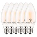 Zohadtak LED エジソン電球 シャンデリア電球 60W形相当 720lm E17 6W 復古電球 磨りガラスの材質 調光器非対応 2700K 電球色 PSE認証済み 蝋燭型 6個入り (E17-蝋燭型, 電球色)