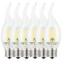 Zohadtak LED エジソン電球 シャンデリア電球 60W形相当 720lm E17 6W 復古電球 磨りガラスの材質 調光器非対応 4000K 昼白色 PSE認証済み 炎の型 6個入り (E17-炎の型, 昼白色)