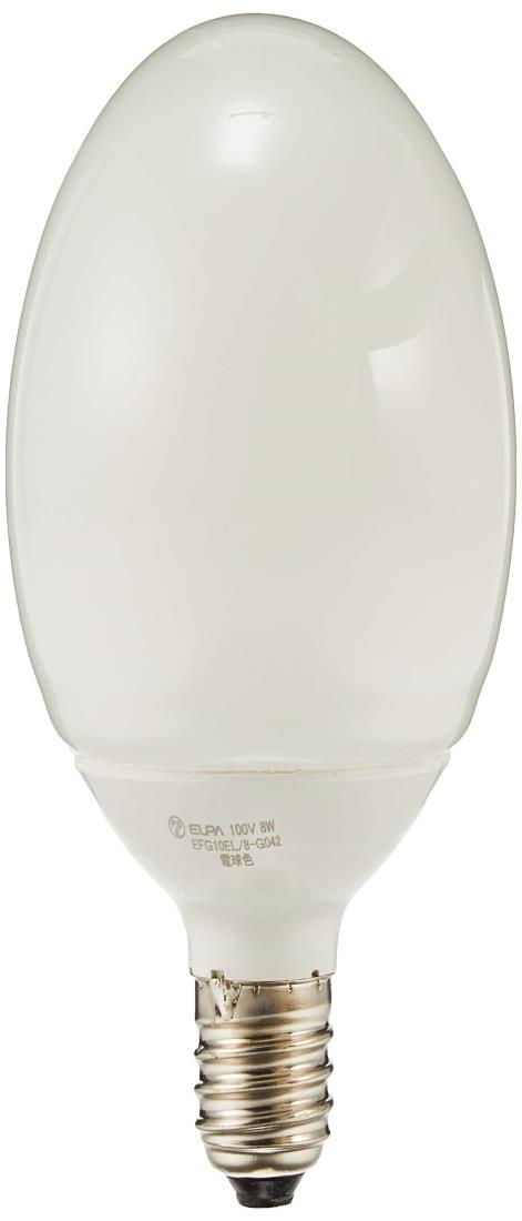 エルパ (ELPA) 電球形蛍光灯G形40W形 電球 100V 8W 485lm 3波長形電球色 屋内用 EFG10EL/8-G042H