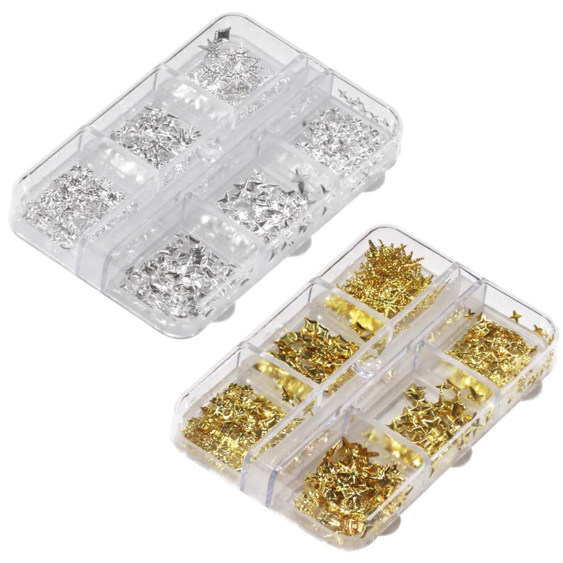 オーディオファン ネイルパーツ スタッズ 星 3D 立体 Y2K スター 四芒星 十字架 クロス シルバー ゴー..