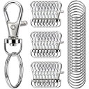 キーホルダー 金具 キーホルダーパーツ 30個入り ナスカン レジン パーツ キーホルダーパーツ 回転フック 丸カン 付き 二重リング ハンドメイド キーリング...