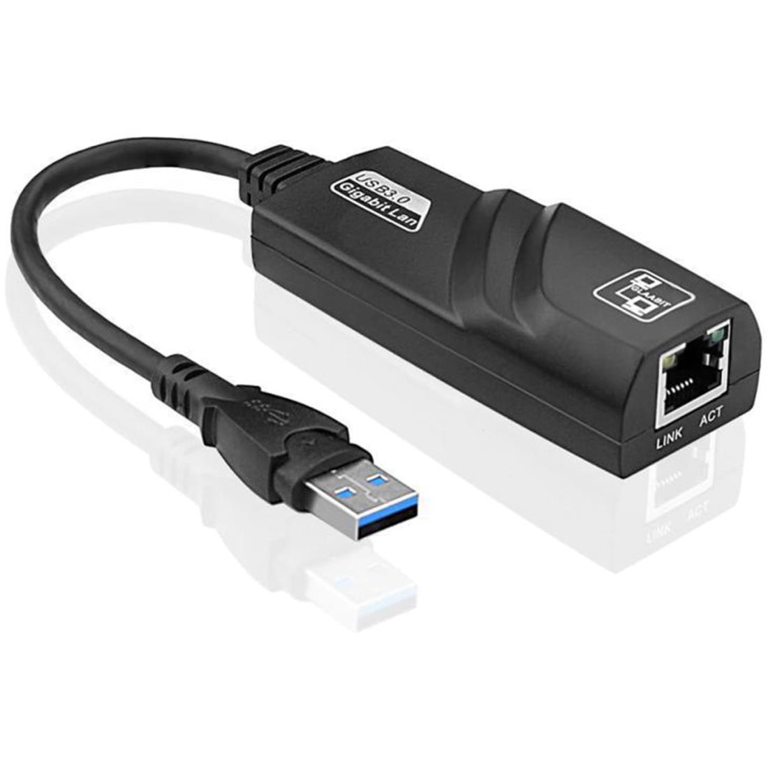 有線 LAN アダプター USB3.0 RJ45 イーサネット アダプター USB3.0 to RJ45 ギガビットイーサネット コネクター（オス→メス）10/100/1000Mbps 高速 ブラック 互換MacBook Pro MacBook Air ChromeBook Switchなど 互換Windows MacOS ChromeOS Linuxなど