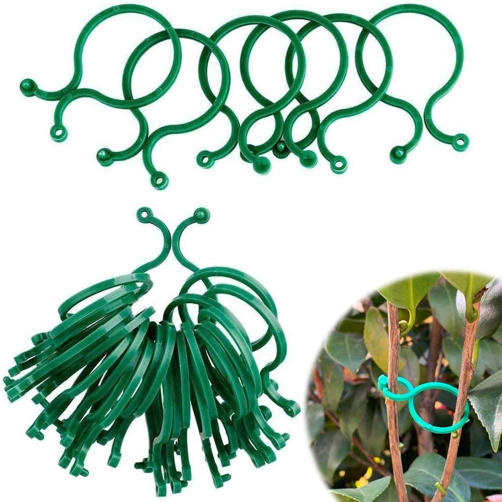 誘引クリップ 園芸 クリップ 植物サポートクリップ 支柱クリップ 庭の植物サポートリング 結束バンド ..